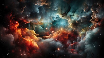 Fototapeta na wymiar Colorful Space Galaxy cloud nebula background, Generative AI