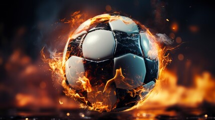 Fototapeta premium Football fire, Generative AI
