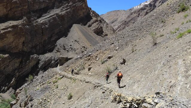 Trekking to Zanskar along the Tsarab Chu River, Ladakh, India