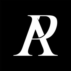 Initial letter AR ot RA logo template with luxury vintage illustration in flat design monogram symbol