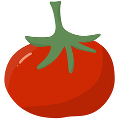 illustration red tomato cartoon isolated on white for decoration