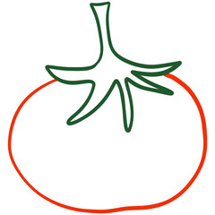illustration red tomato cartoon isolated on white for decoration