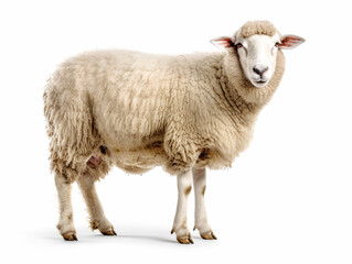 Obraz premium 羊 白背景 AI生成画像 ジェネレーティブAI