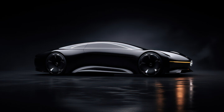 Futuristic Car in the Night, Hyperreal Vision, Generative AI