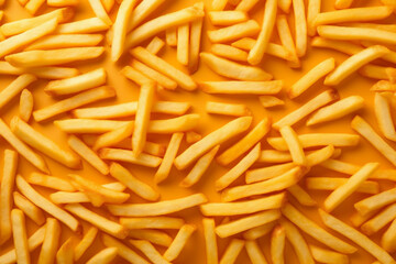 meal fat potato french junk fry tasty food chip snack background. Generative AI.