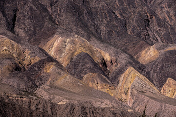 Close up of Paleta del Pintor, colorful mountain range in Maimar&aacute;, Jujuy, Argentina - Traveling and exploring South America