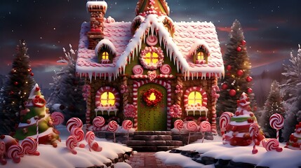 a house covered in snow