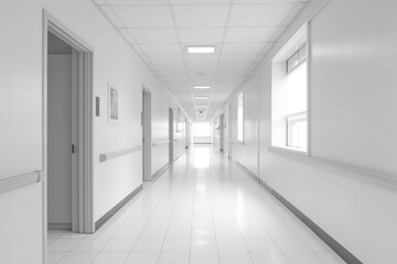 Clean and Bright Hospital Corridor