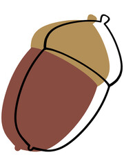 シンプルでかわいいどんぐりのイラスト素材　ずらし