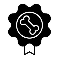 Dog Badge Glyph Icon