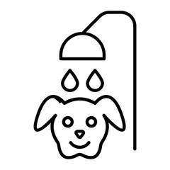 Pet Shower Line Icon