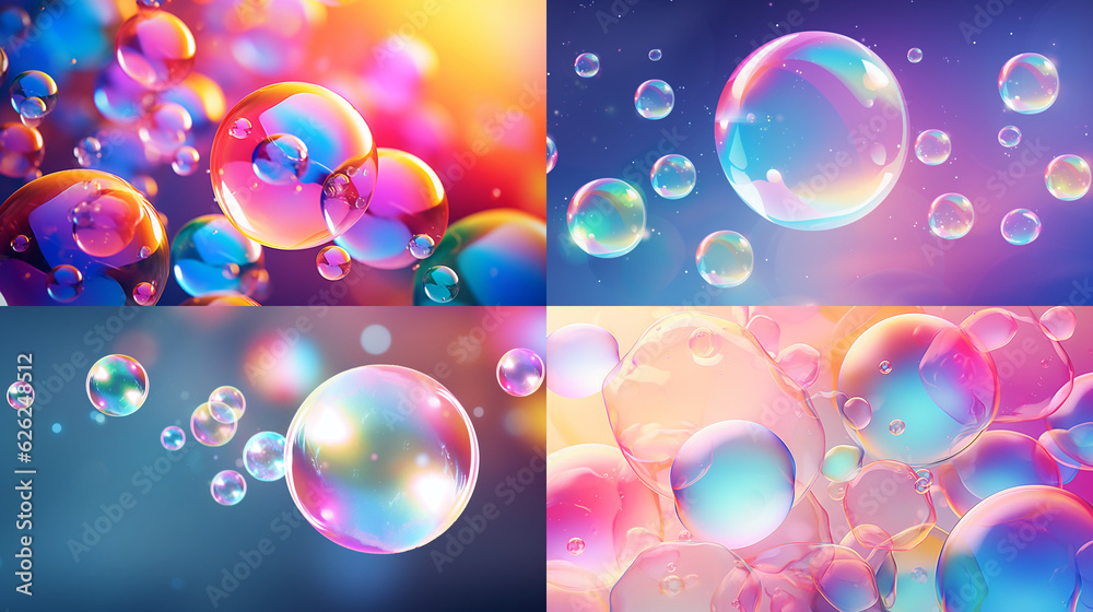 Poster abstract colorful bubbles