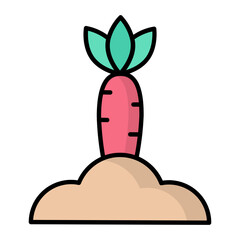 Carrot Line Color Icon
