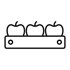 Apple Basket Line Icon