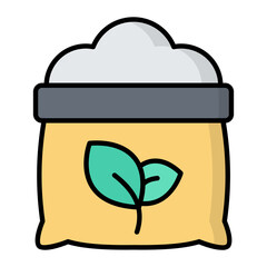Fertilizer Bag Line Color Icon