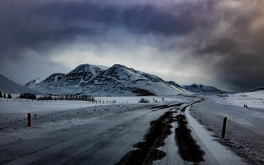 snow covered mountains - Iceland
