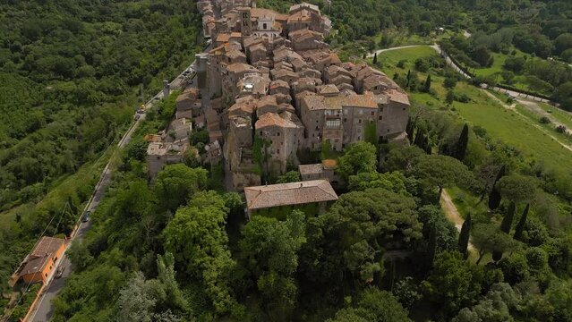 Bomarzo old town Lazio Italy Aerial view