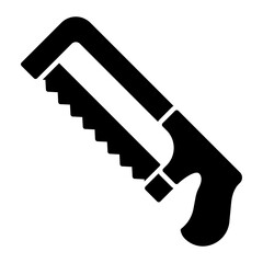 Hand Saw Glyph Icon