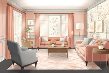 Fototapeta premium modern living room made by midjeorney