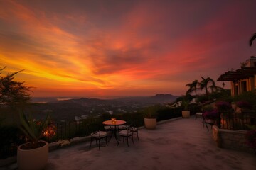 sunset in the city made by midjeorney