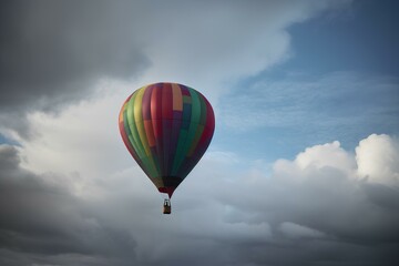 hot air balloon in flight made by midjeorney