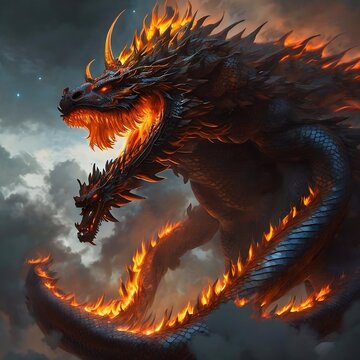 Chinese dragons in the sky
