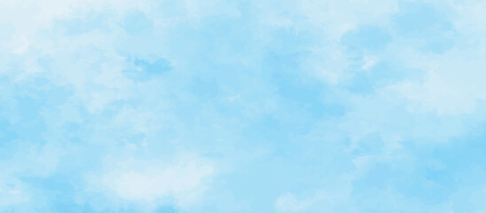 blue sky with white clouds in sunny weather .Blue Sky vector .White cumulus clouds formation in blue sky .blue water surface background .Panorama.	