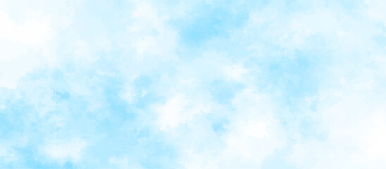 blue sky with white clouds in sunny weather .Blue Sky vector .White cumulus clouds formation in blue sky .blue water surface background .Panorama.	