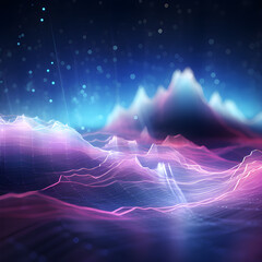 Futurustic pink and blue neon Data transfer concept background.