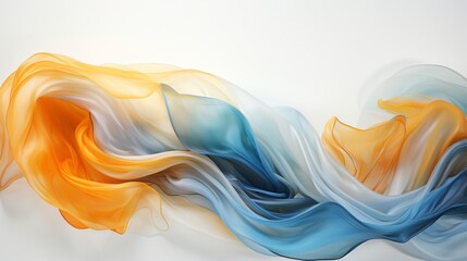 Abstract blend of sky blue and yellow abstract blooming shape  background, generative ai
