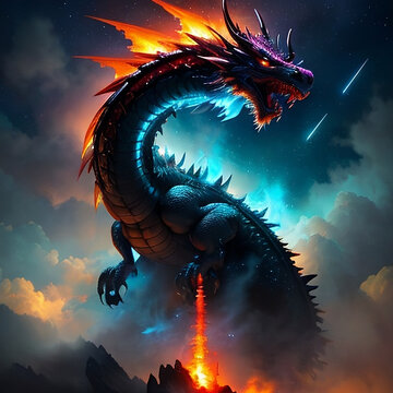 Chinese dragons in the sky