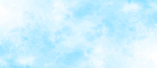 blue sky with white clouds in sunny weather .Blue Sky vector .White cumulus clouds formation in blue sky .blue water surface background .Panorama.	