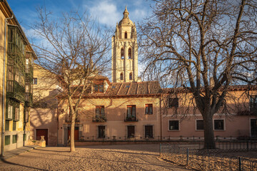 Plaza de la Merced Square with Segovia Cathedral Tower - Segovia, Spain