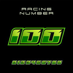 Racing Number 100 Vector Design Template