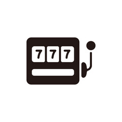 Slot machine icon.Flat silhouette version.