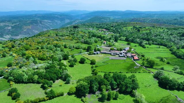 Spring landscape around the Hermitage of Trigu&aacute;s in Parada de Sil. Land of Caldelas region. Ribeira Sacra. Ourense. Galicia. Spain. Europe