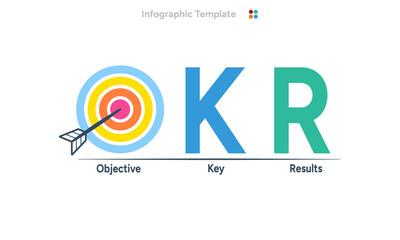 OKR - Objective Key Results Logo on white background. Vector Design.