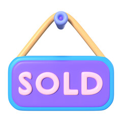 Sold 3D Illustration Icon