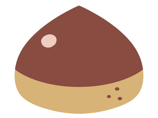 シンプルでかわいい栗のイラスト素材　主線なし
