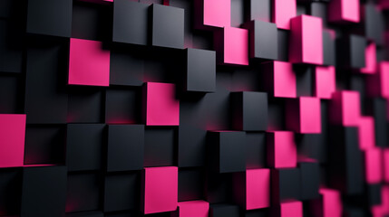 Abstract pink brick wall background. Generative AI