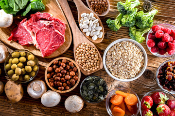Composition with food products rich in iron