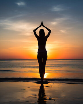 yoga on the beach at sunset © RDO