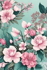 Meubelstickers seamless floral pattern © Farzad