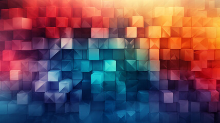 Digital Dynamics: Pixels Transforming into Chaotic Patterns of Multicolored Squares