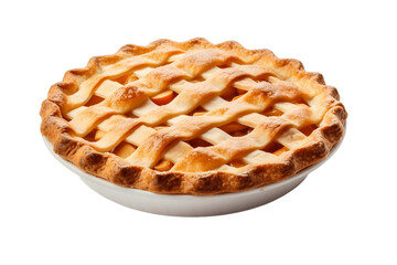 Apple Pie Isolated on Transparent Background. Generative AI