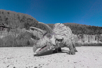 triceratops is waiting out in winter times