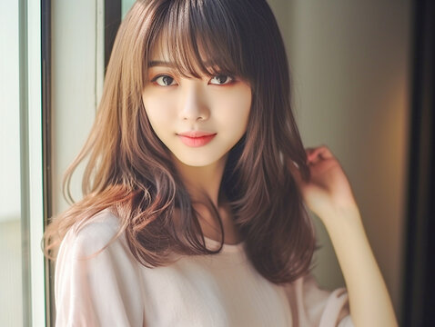 ゆるふわのヘアモデル（髪の質感特化）