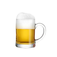 beer in Glass mug with foam easy to use photo editing element PNG Format