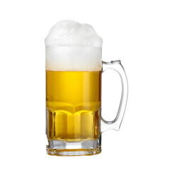 beer in Glass mug with foam easy to use photo editing element PNG Format