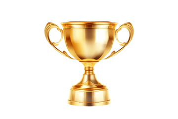 Isolated Gold Trophy Cup Transparent Background. Generative AI